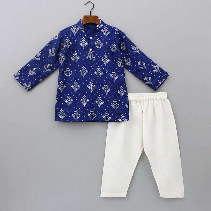 Blue Panjabi With White Paijama | SM270