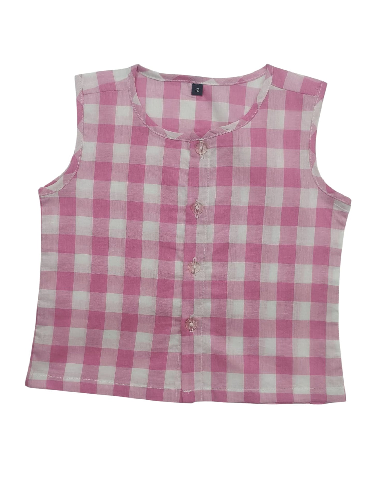 Pink Check voile shirt with matching pant