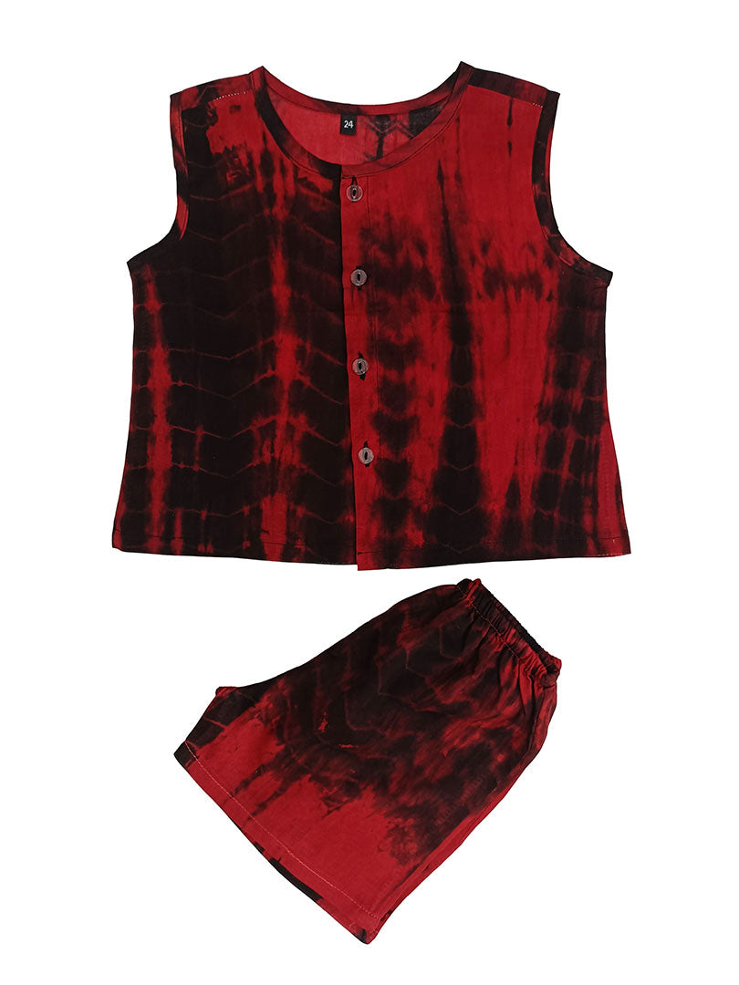Red Tie-Dyed Nima Pant Set