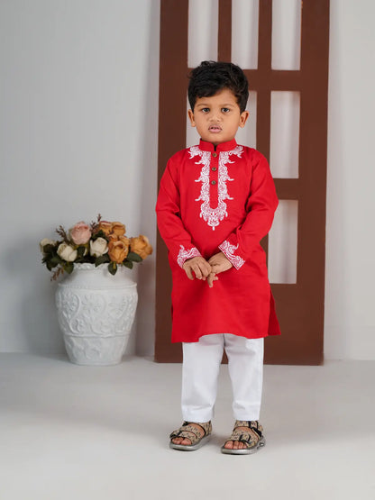 Red Panjabi with Paijama | SM225