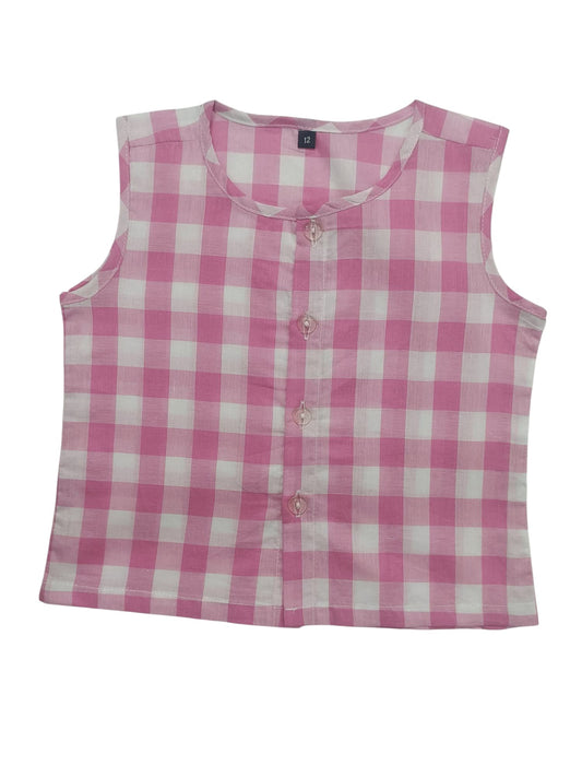 Pink Check voile shirt with matching pant