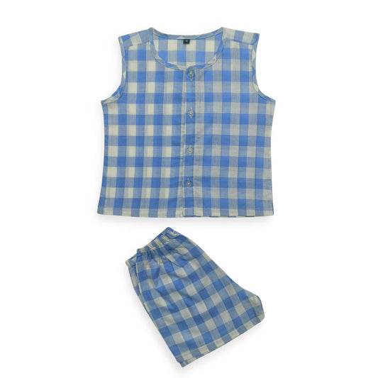 Blue Check voile shirt with matching pant